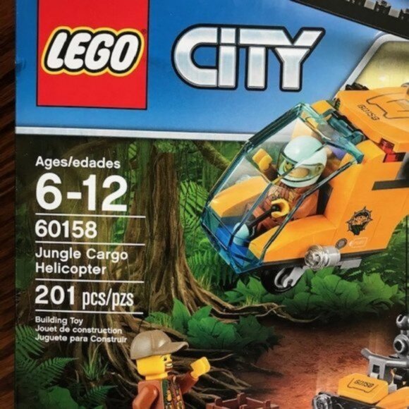 LEGO City Jungle Cargo Helicopter 60158 Factory Sealed  201 pcs NEW RETIRED - Picture 2 of 3